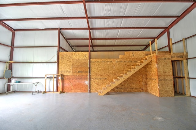 garage featuring metal wall