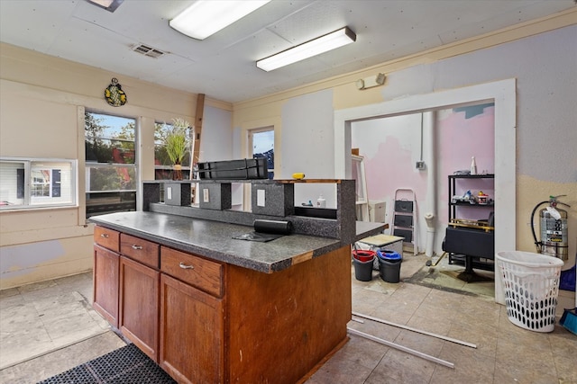 kitchen with a kitchen island