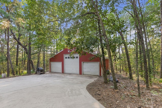 view of garage