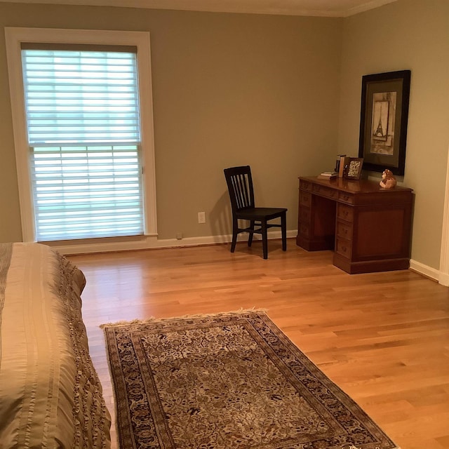 sitting room featuring light hardwood / wood-style flooring