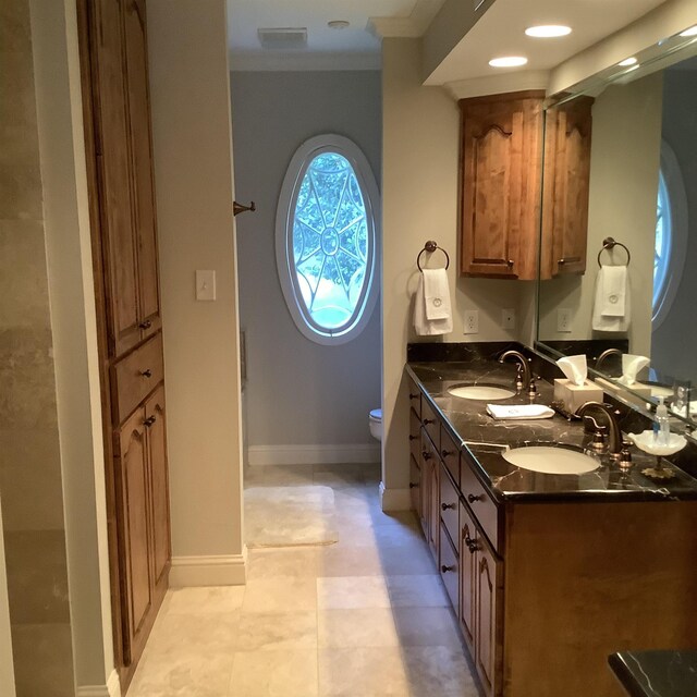 bathroom with vanity and toilet