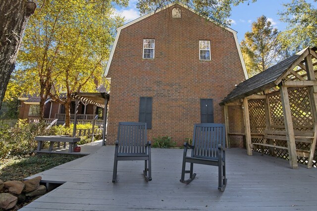 deck with a lawn