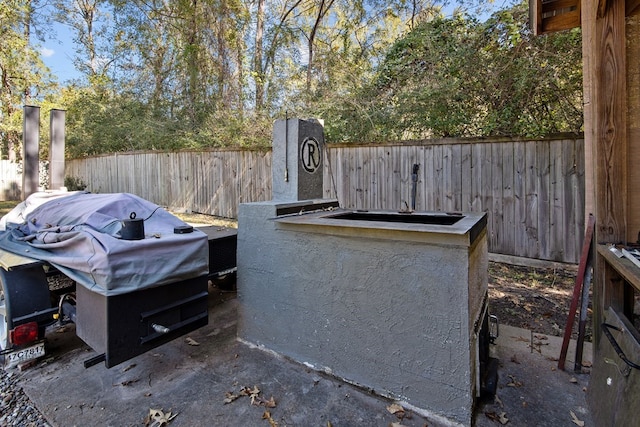 view of patio / terrace featuring a grill