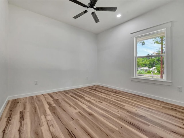 1920 Fm 842, Lufkin, TX 75901 - spare room featuring light wood-type flooring, recessed lighting, and ceiling fan