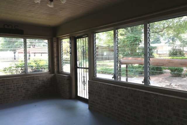 view of unfurnished sunroom