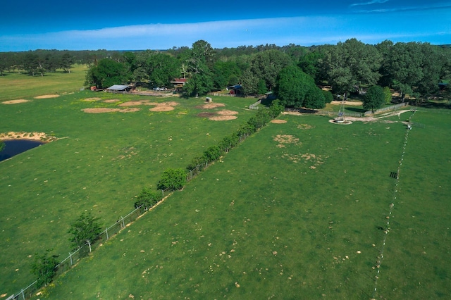 aerial view featuring a rural view