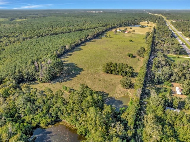 128 Tamie Lowe Rd, Moscow, TX 75960 - aerial view of property and surrounding area featuring a heavily wooded area, a large body of water, and rural landscape