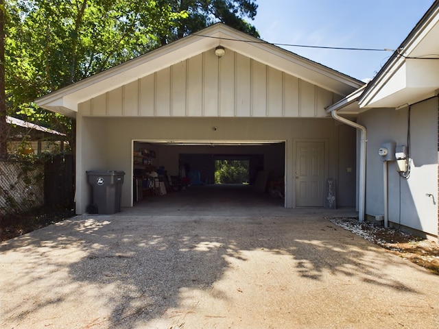 view of garage