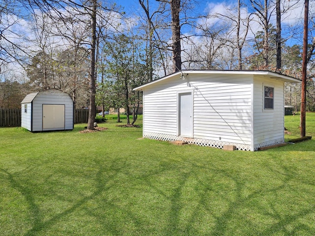 view of shed