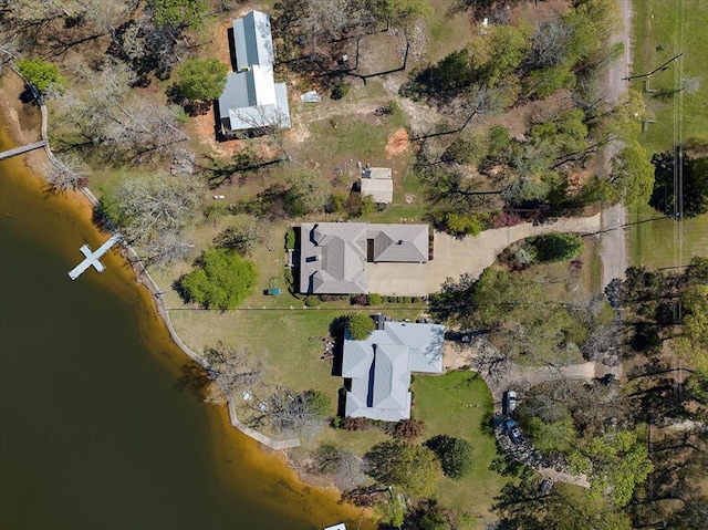 445 Riverbend Dr, Hemphill, TX 75948 - drone / aerial view featuring a water view
