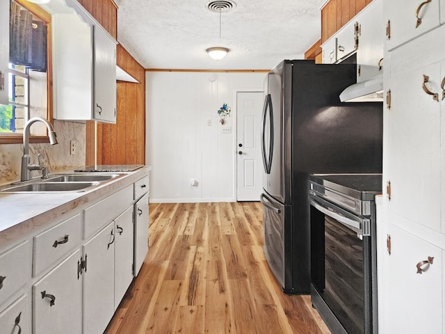 4296 US Highway 190 W, Jasper, TX 75951 - kitchen with stainless steel range with electric cooktop, a sink, light wood-style floors, white cabinets, and light countertops