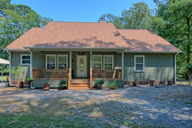 view of front of home featuring covered porch