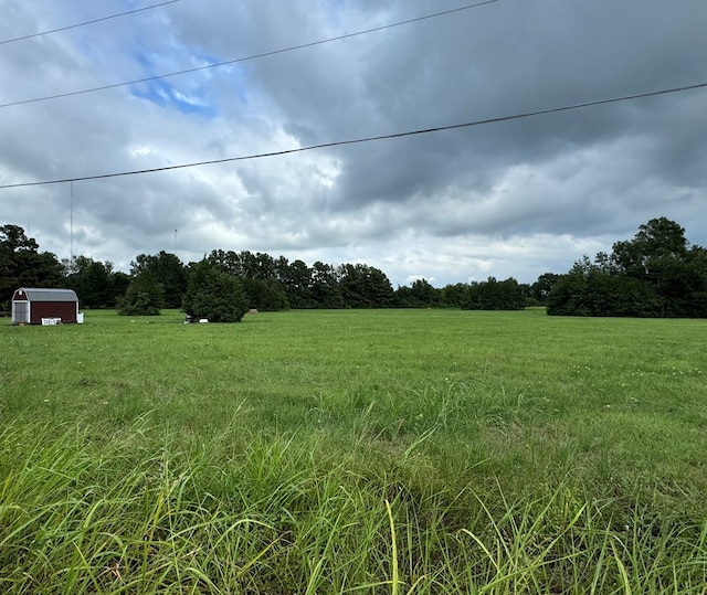 view of yard with a rural view