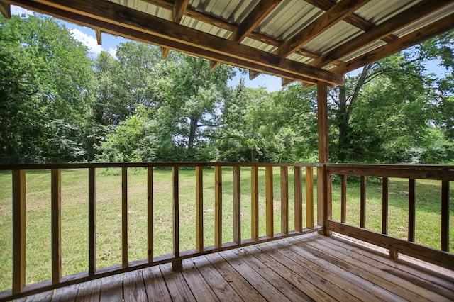 175 Weeks St, Lufkin, TX 75904 - deck with a lawn and view of wooded area