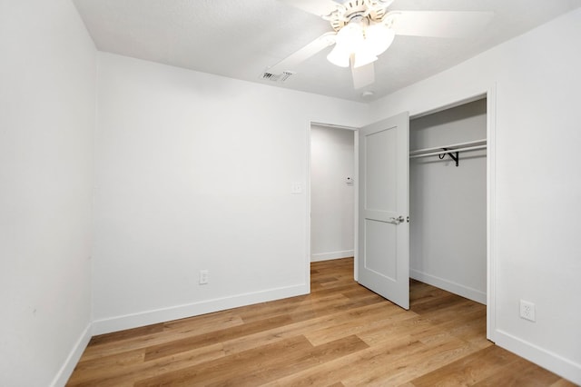 175 Weeks St, Lufkin, TX 75904 - unfurnished bedroom featuring light wood-type flooring, a closet, and ceiling fan