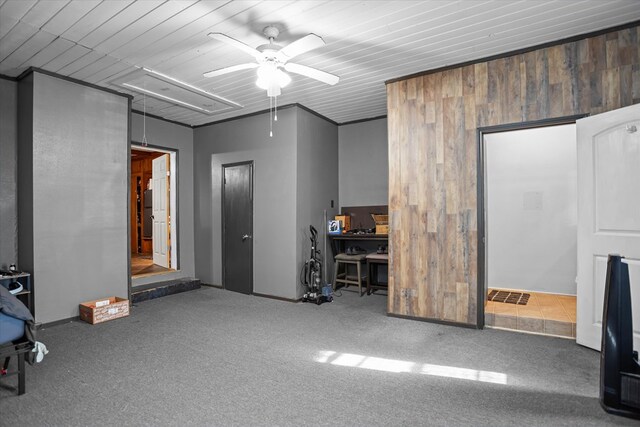 505 S Home St, Corrigan, TX 75939 - carpeted office featuring attic access and ceiling fan