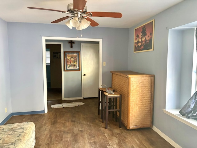 interior space with hardwood / wood-style flooring