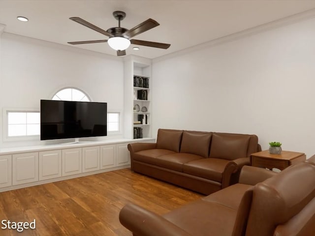 12 Columbia Ct, Lufkin, TX 75901 - living area featuring ceiling fan, light wood-style flooring, plenty of natural light, and recessed lighting