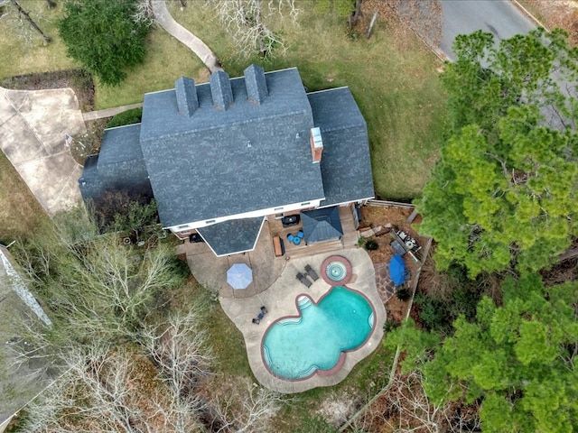 12 Columbia Ct, Lufkin, TX 75901 - aerial view of property and surrounding area with a pool area