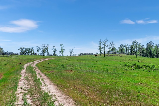 view of road featuring a rural view