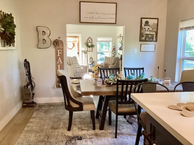 dining area featuring light hardwood / wood-style flooring