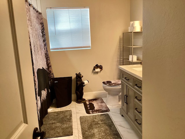 bathroom with vanity and toilet