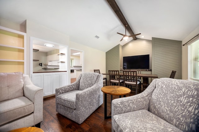 206 Spyglass Dr, Lufkin, TX 75901 - living area with dark wood-style flooring and ceiling fan