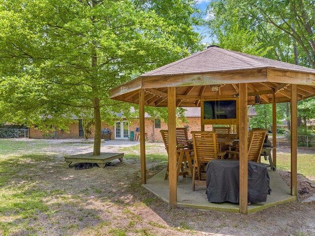 920 Richardson Dr, Jasper, TX 75951 - view of patio featuring french doors, a gazebo, and area for grilling