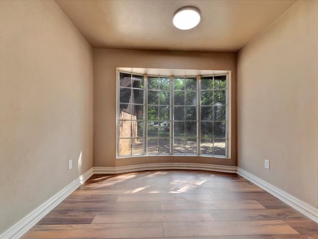 spare room with hardwood / wood-style flooring