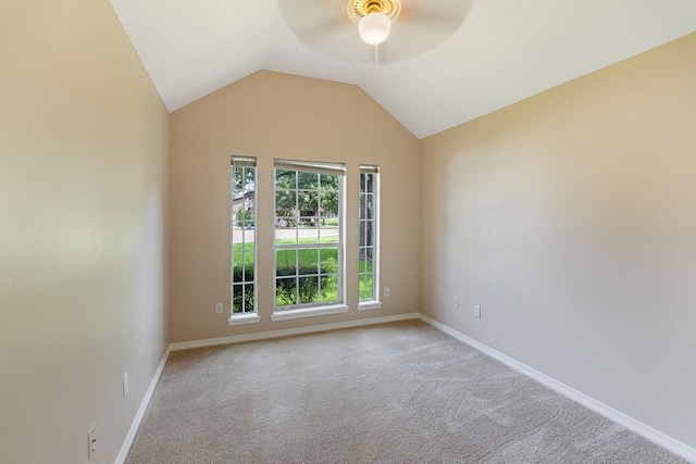 19 Windsor Ct, Lufkin, TX 75901 - carpeted spare room with ceiling fan, healthy amount of natural light, and vaulted ceiling