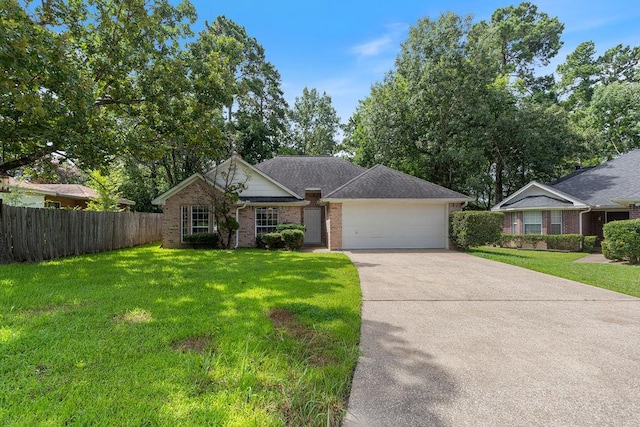 19 Windsor Ct, Lufkin, TX 75901 - ranch-style house featuring an attached garage, brick siding, and driveway