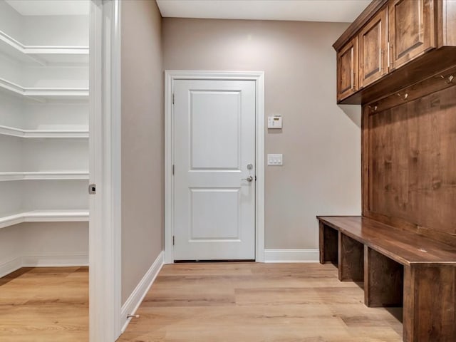 mudroom featuring light hardwood / wood-style flooring