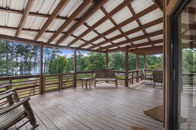 217 County Road 223, Brookeland, TX 75931 - wooden deck featuring view of scattered trees