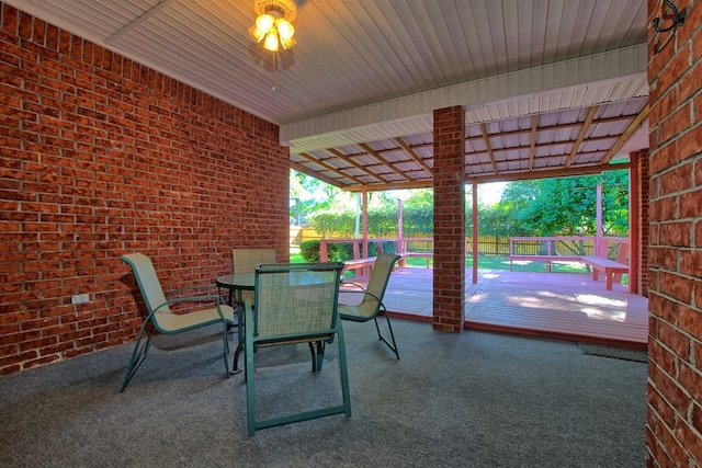 view of patio featuring a deck