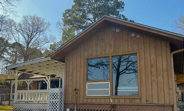 view of home's exterior featuring board and batten siding