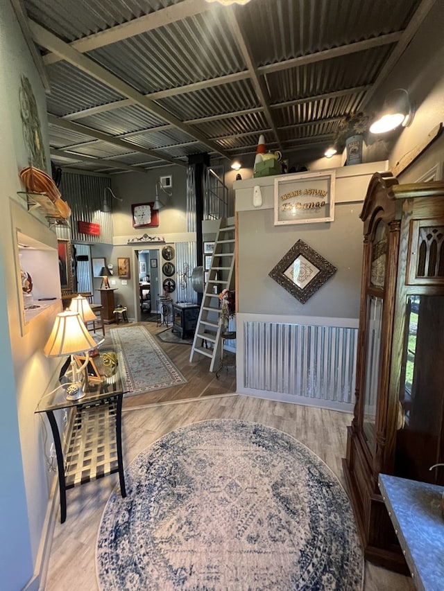 interior space featuring wood-type flooring