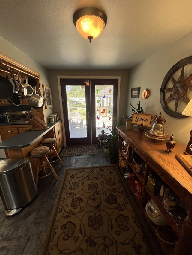 entrance foyer featuring french doors