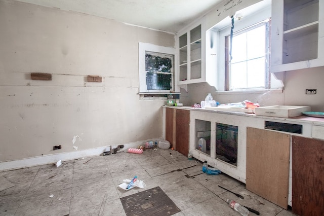 kitchen with white cabinetry