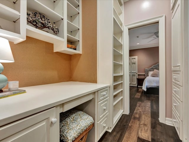 5078 US Highway 21, Nacogdoches, TX 75964 - spacious closet featuring dark wood-style flooring and ceiling fan