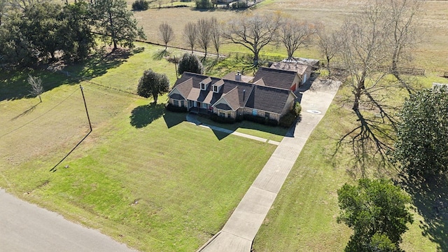 drone / aerial view featuring a rural view