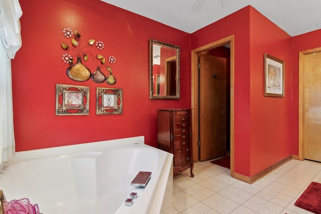 bathroom with a washtub