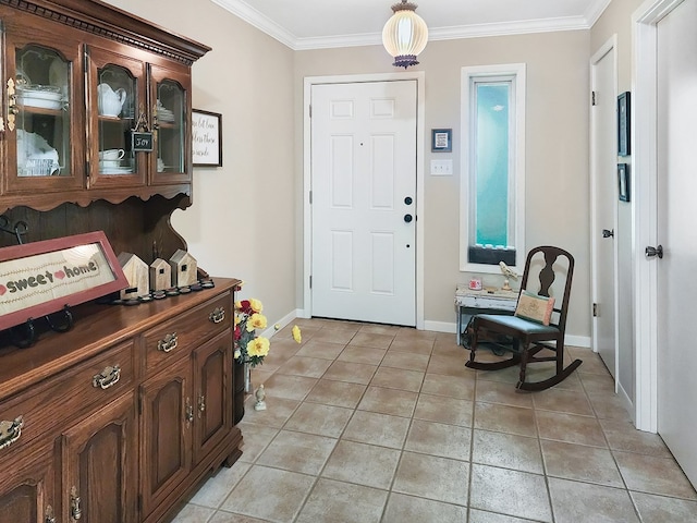 2104 Pinecrest Dr, Jasper, TX 75951 - foyer featuring ornamental molding and light tile patterned floors