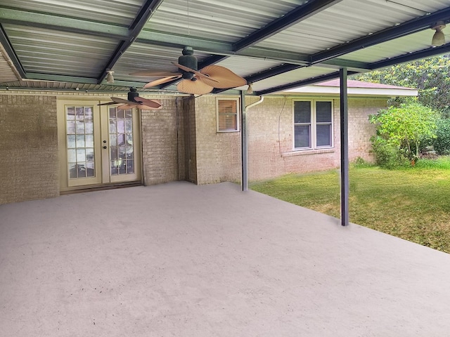 2104 Pinecrest Dr, Jasper, TX 75951 - view of patio / terrace with ceiling fan and french doors