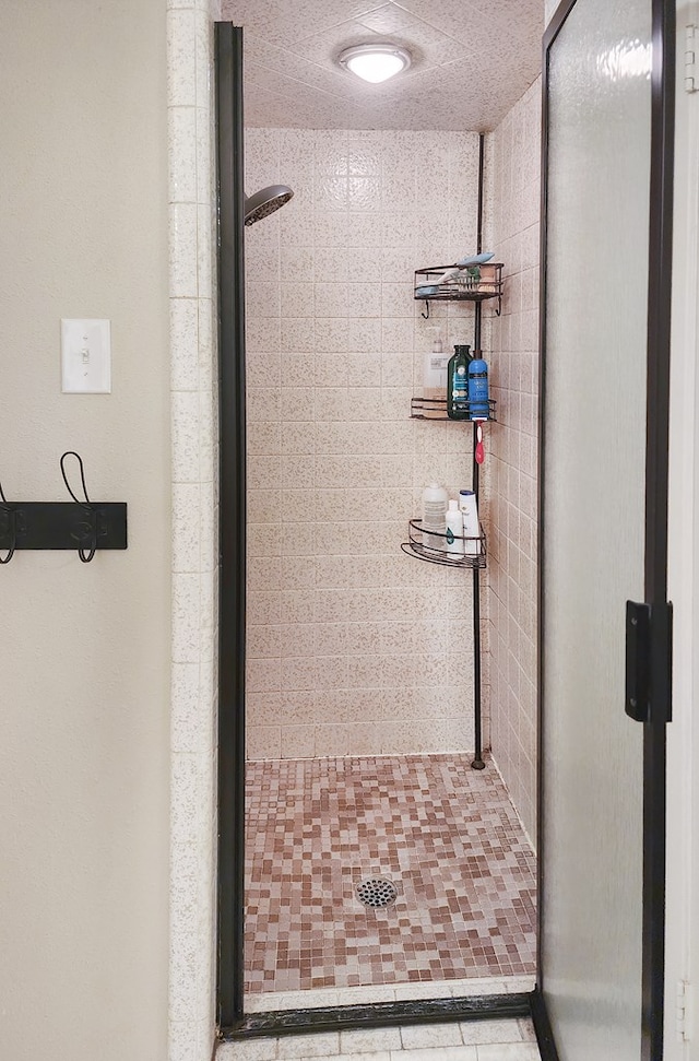 2104 Pinecrest Dr, Jasper, TX 75951 - bathroom with a stall shower and tile patterned floors