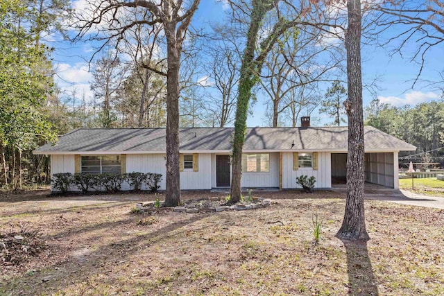 ranch-style home with a garage