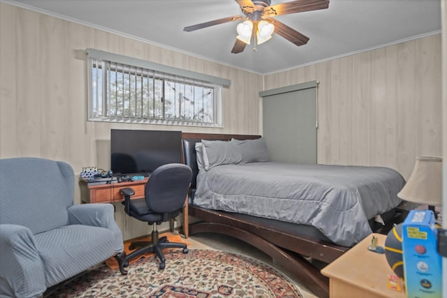 408 Bob St, Lufkin, TX 75904 - bedroom featuring ceiling fan and ornamental molding