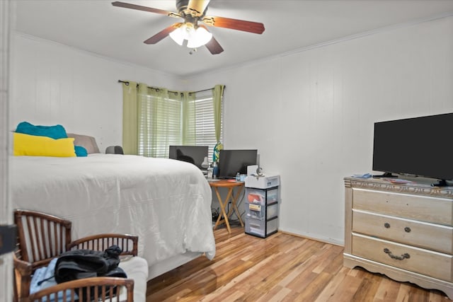 408 Bob St, Lufkin, TX 75904 - bedroom featuring wood finished floors, ceiling fan, and crown molding