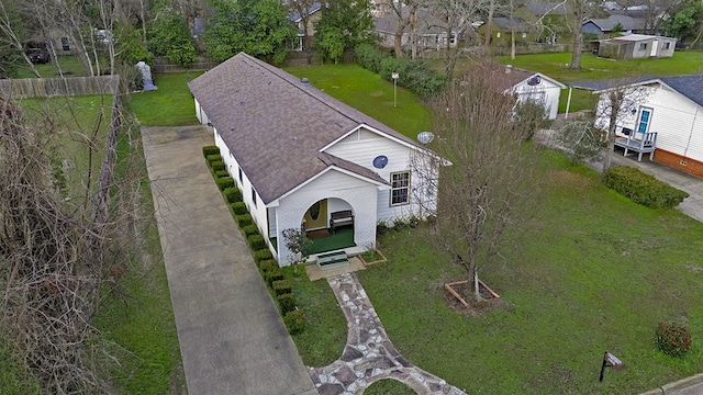 aerial view featuring a residential view