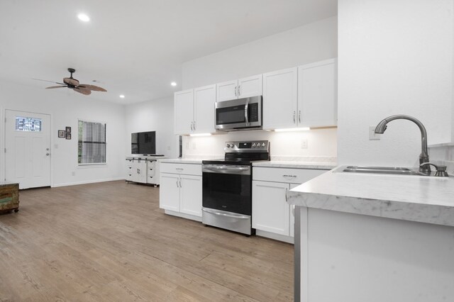 living room featuring ceiling fan and wood-type flooring