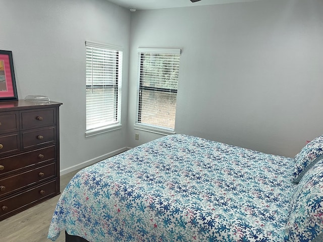 bedroom featuring light hardwood / wood-style flooring